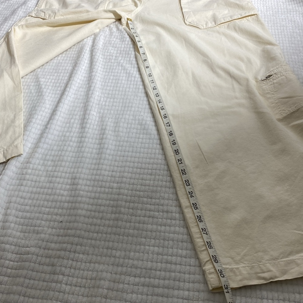 Zara The Relaxed Utility Pants In ECRU  Signature Denium  Cargo Size 14 - Picture 13 of 15